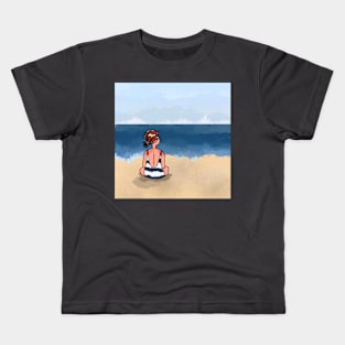 lady on the beach Kids T-Shirt